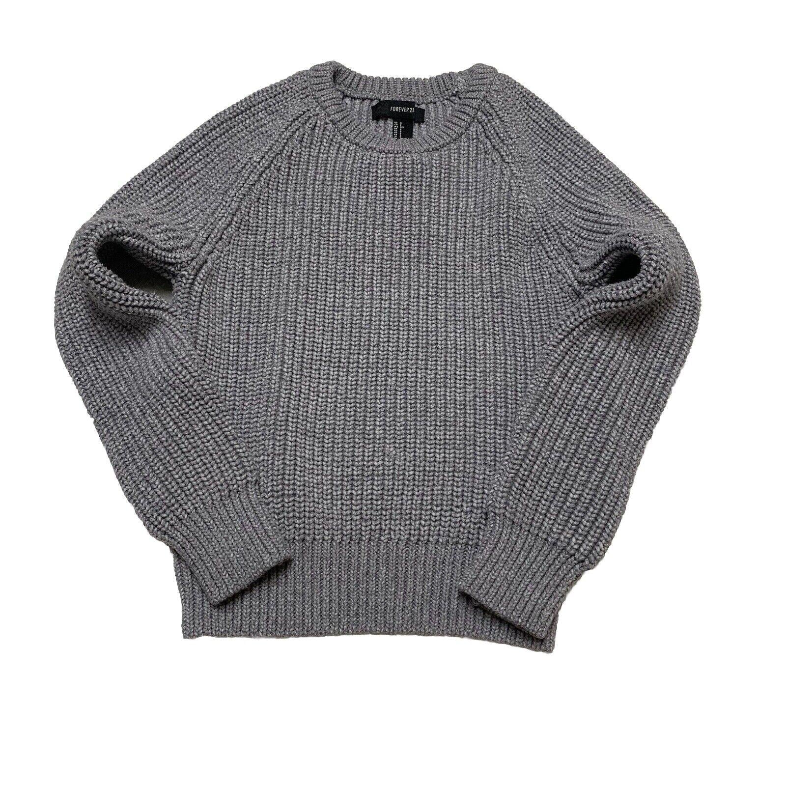 Suéter de punto ajustado Forever 21 para mujer, talla pequeña, gris