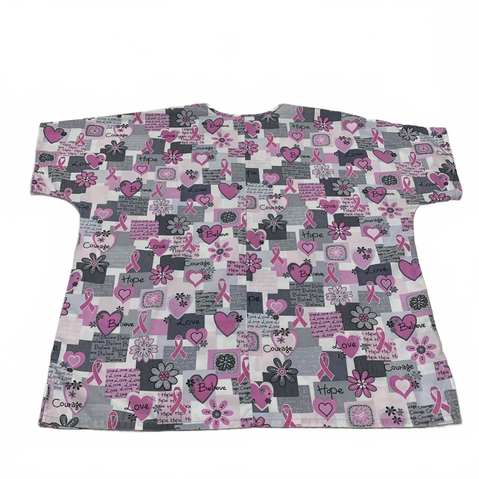 Uniforme médico básico de alta calidad para mujer, talla L/XL, lazo rosa, concienciación sobre el cáncer de mama