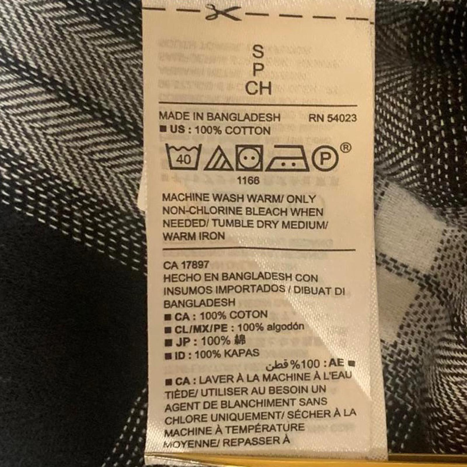 Camisa de botones Old Navy para hombre, talla S pequeña, piedra, negro, blanco, cuadros, informal, algodón