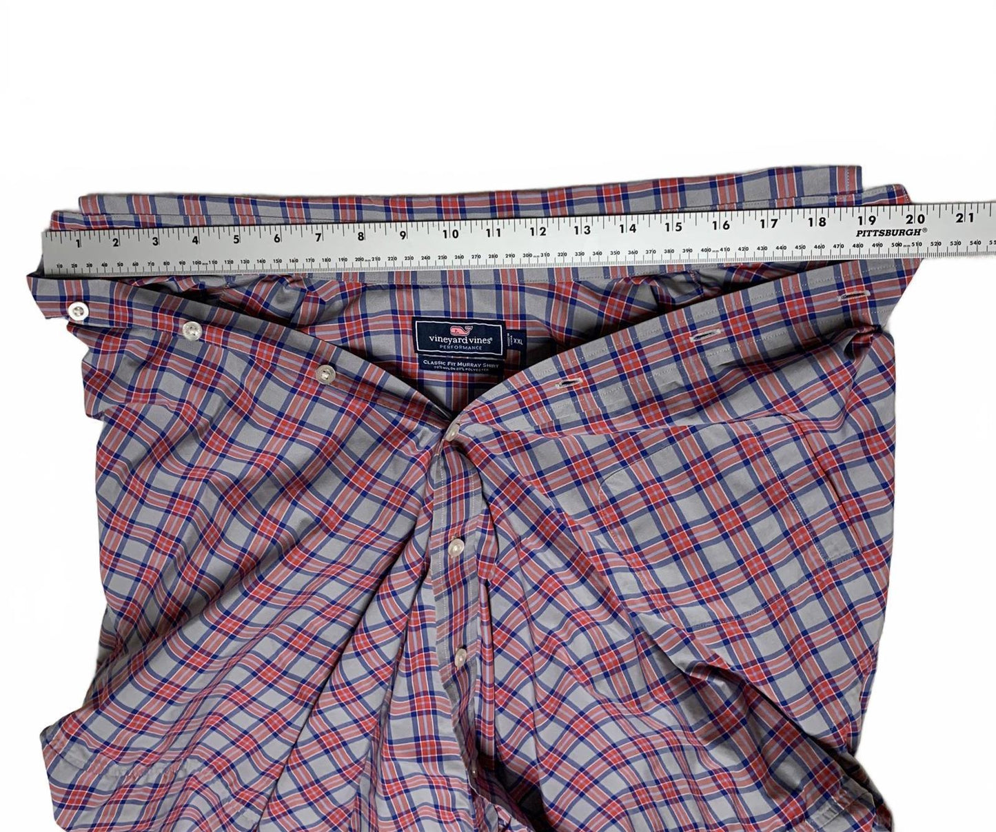 Vineyard Vines Mens Sz XXL Plaid Red Classic Fit Murray Button Shirt