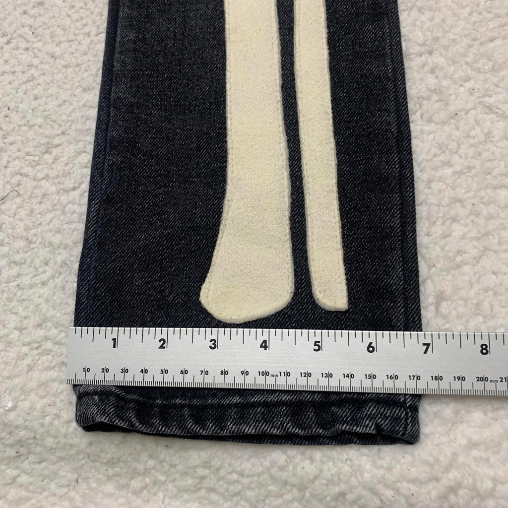 Vaqueros negros con estampado de calavera para hombre MNML, talla 28