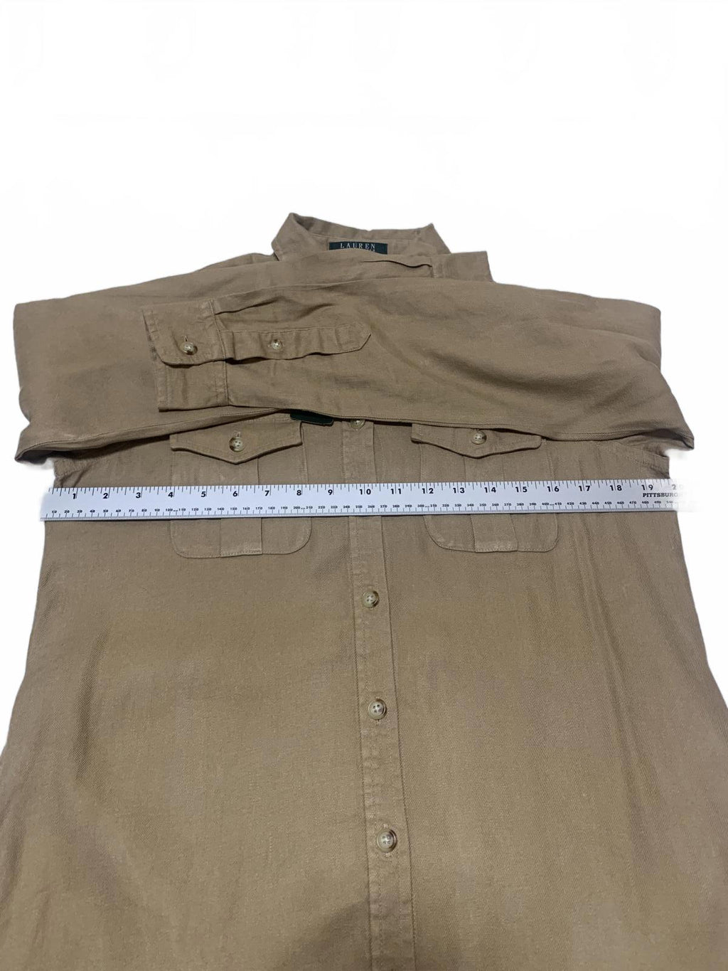 Vestido camisero con cinturón en color tostado medio de Lauren Ralph Lauren Petite para mujer