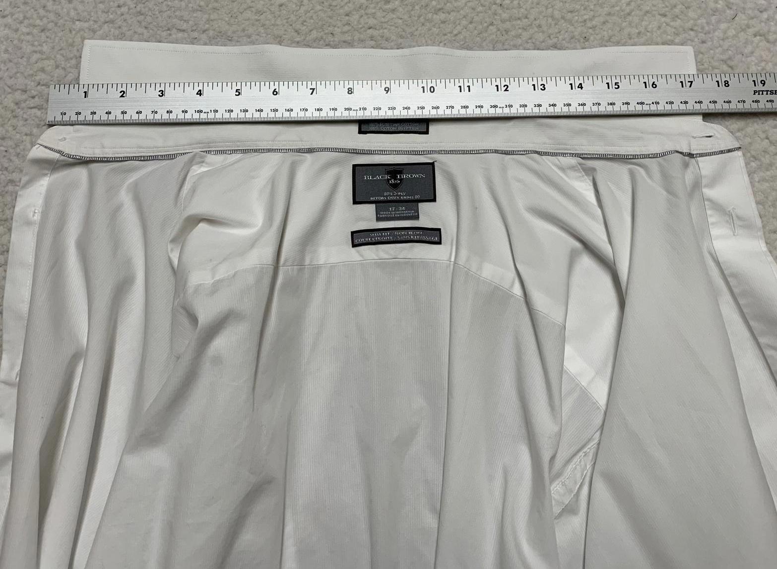 Black Brown 1826 Men's 17 Slim Fit Dress Shirt Cotton