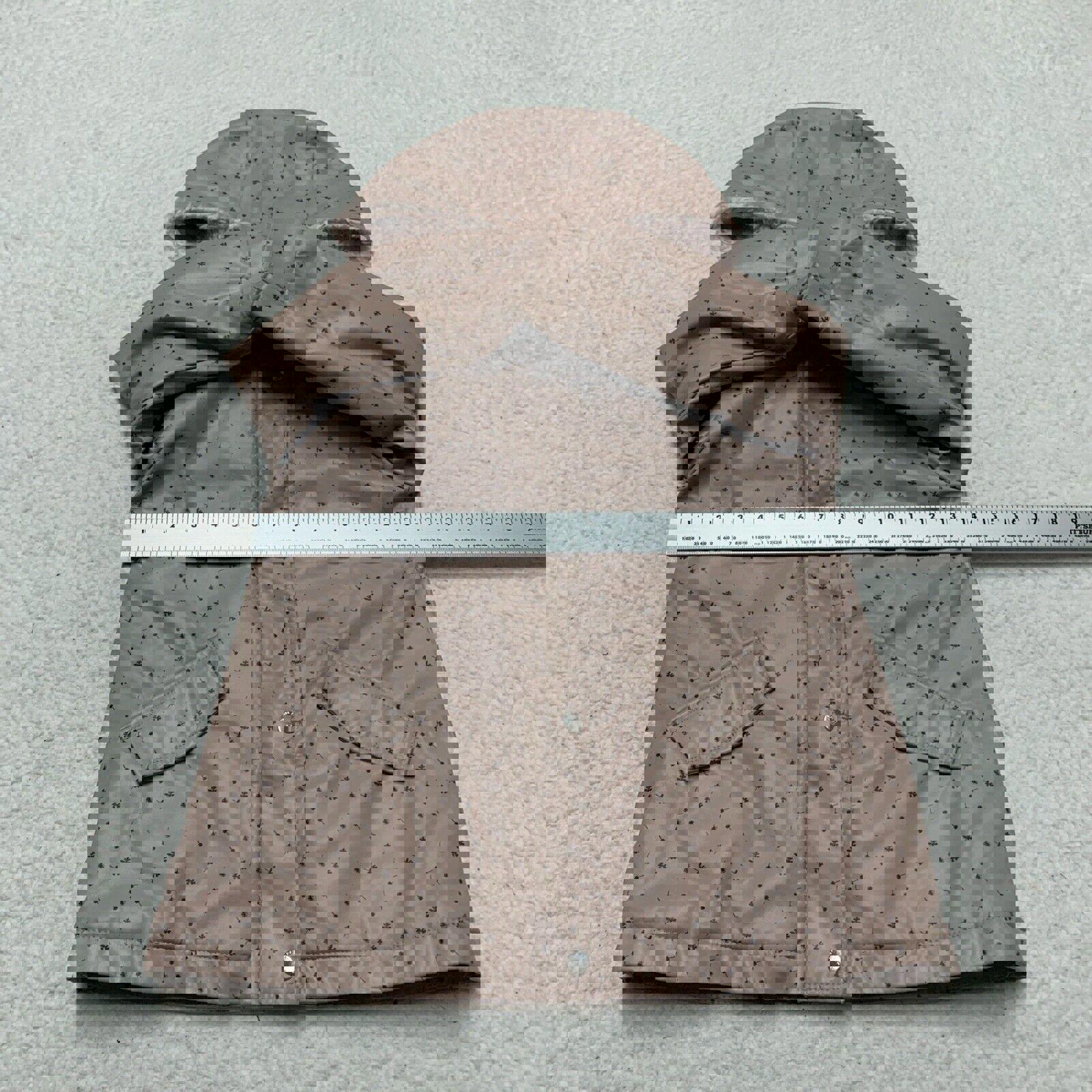 Chaqueta impermeable con capucha y forro polar con estampado floral rosa para niña de Zara, talla 3-4 años