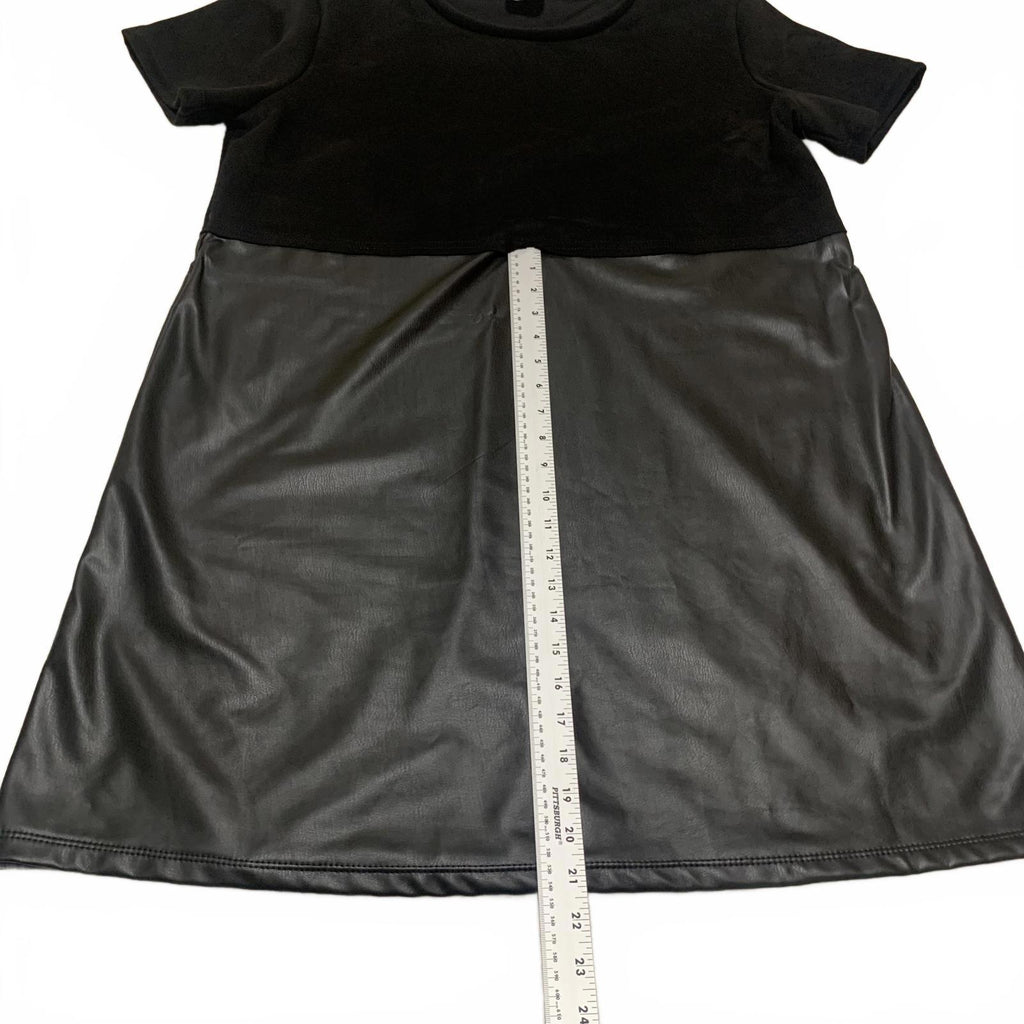 Vestido informal de manga corta con falda de piel sintética Arula para mujer, talla 1X, EE. UU.