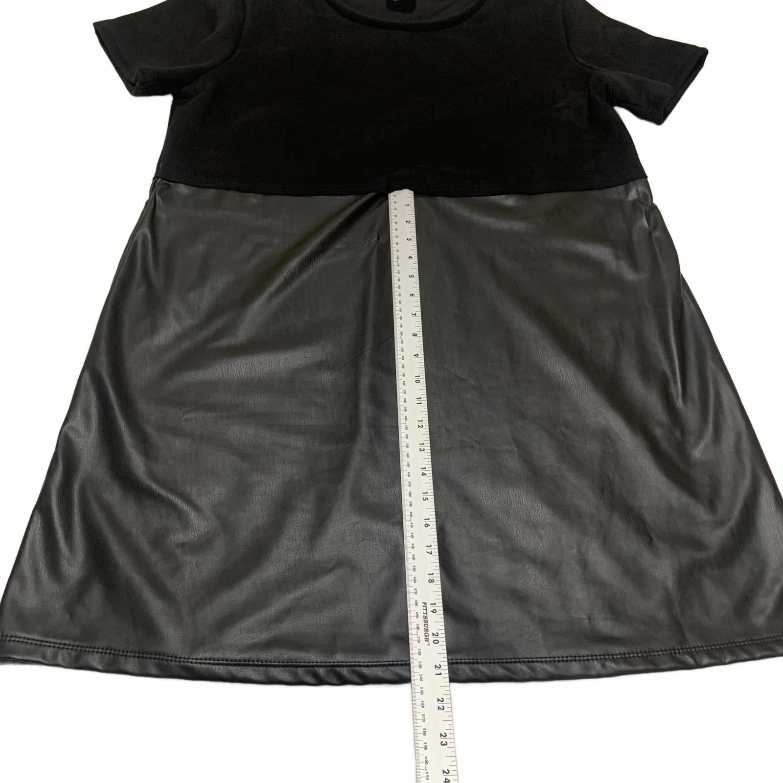 Vestido informal de manga corta con falda de piel sintética Arula para mujer, talla 1X, EE. UU.