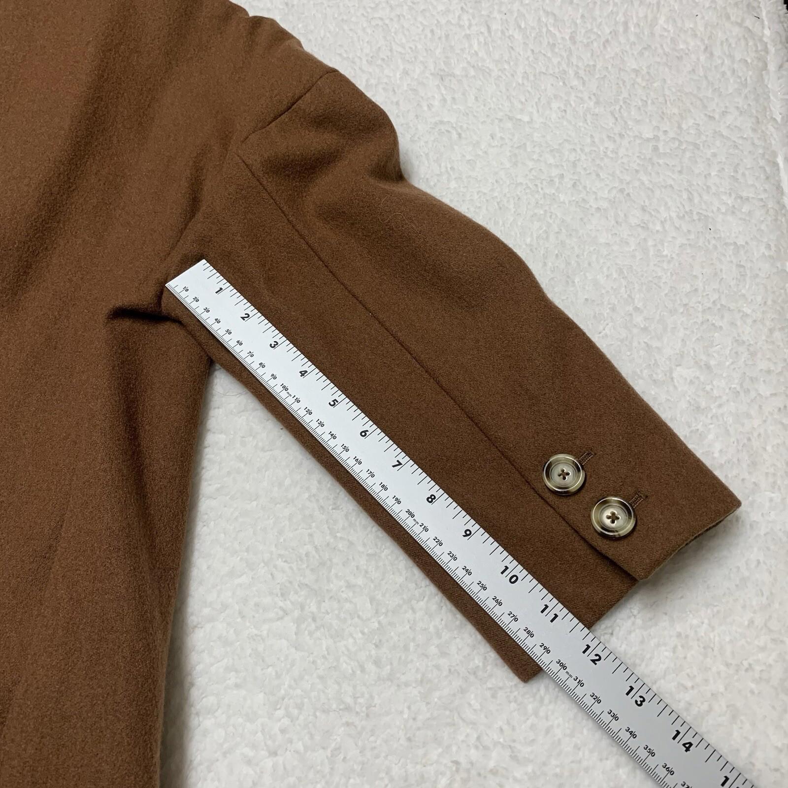 Cartonnier Wool Blazer Coat Women’s Small Brown Oversized Boyfriend 3/4 Sleeve