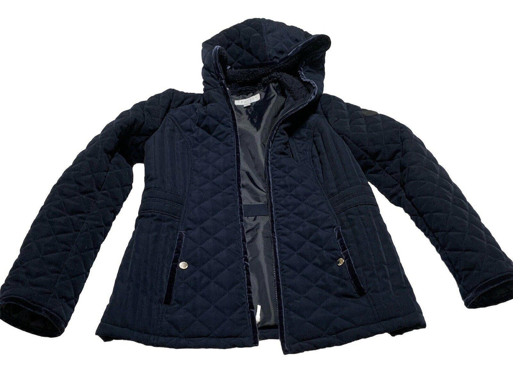 Chaqueta con capucha y cremallera azul marino para mujer, talla pequeña, de Laundry by Shelli Segal