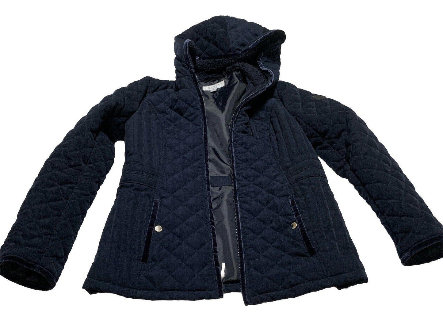 Laundry by Shelli Segal Women’s Size Small Navy Blue Hooded Coat Jacket Zipper