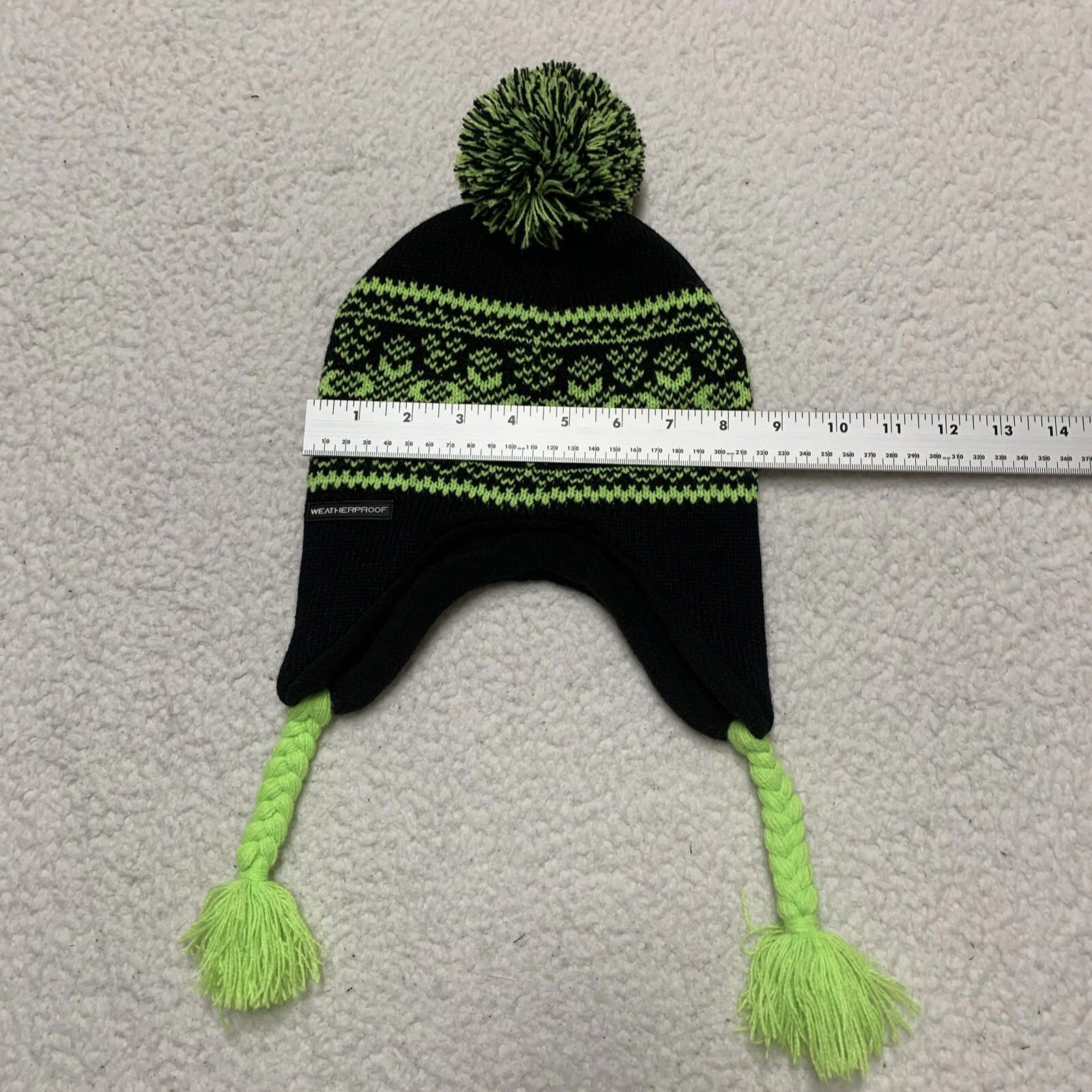 Gorro de lana resistente a la intemperie para jóvenes, talla única (8/20), con pompón y orejeras trenzadas