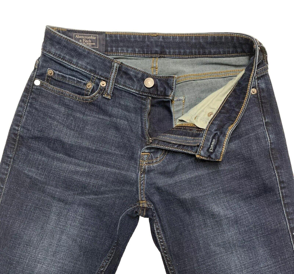 Vaqueros azules ajustados y elásticos Rustin Athletic de Abercrombie &amp; Fitch para hombre, talla 26 x 30