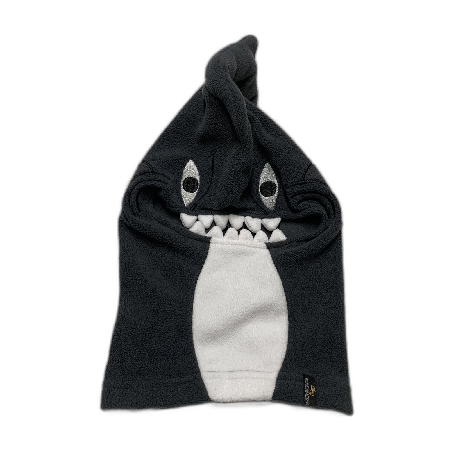 Pasamontañas de forro polar con diseño de tiburón bebé gris oscuro OSFM para niños de Screamer Ornamentation