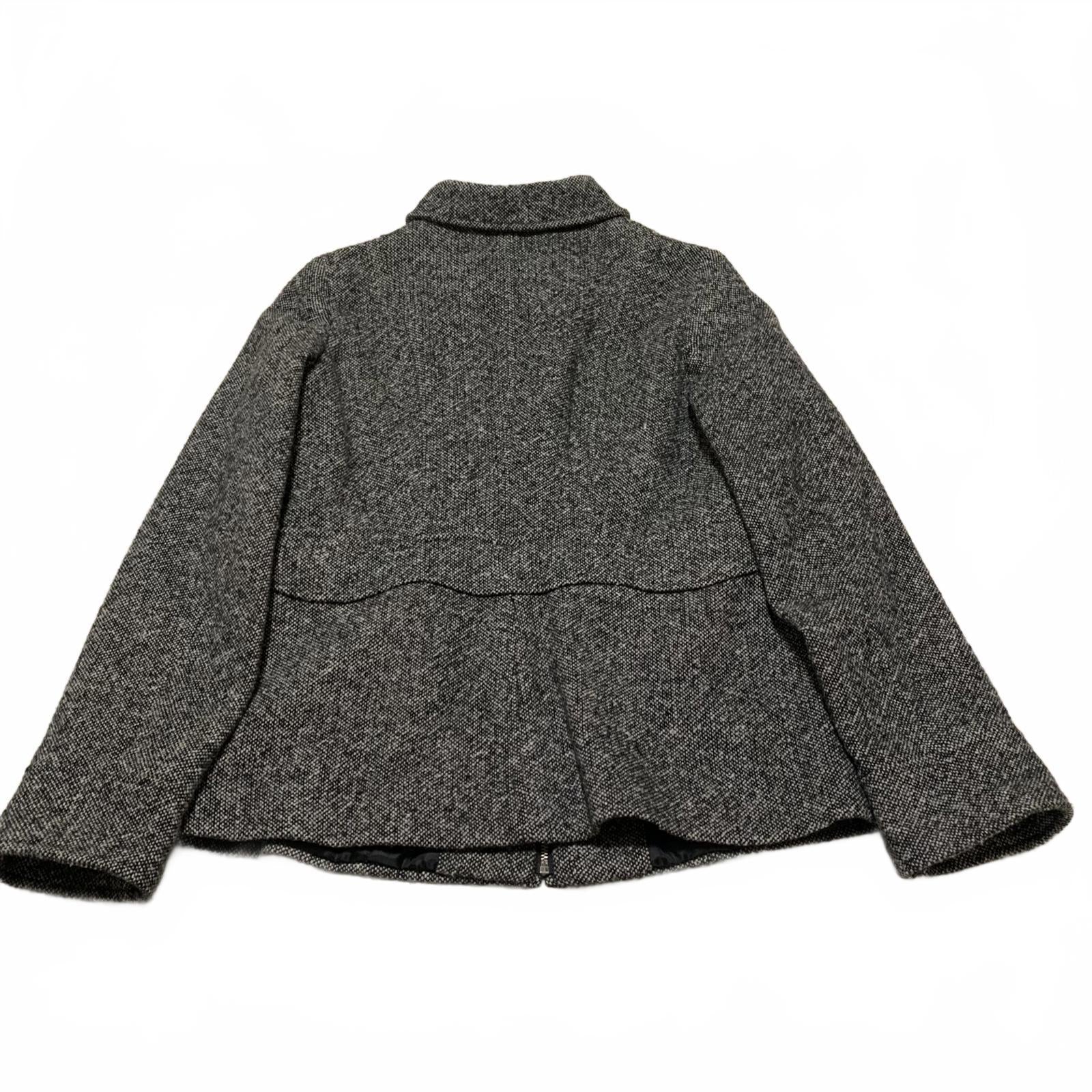 Abrigo vintage de lana Mudd con cremallera, gris, talla L, fabricado en Ucrania, año 2000, RN 14981