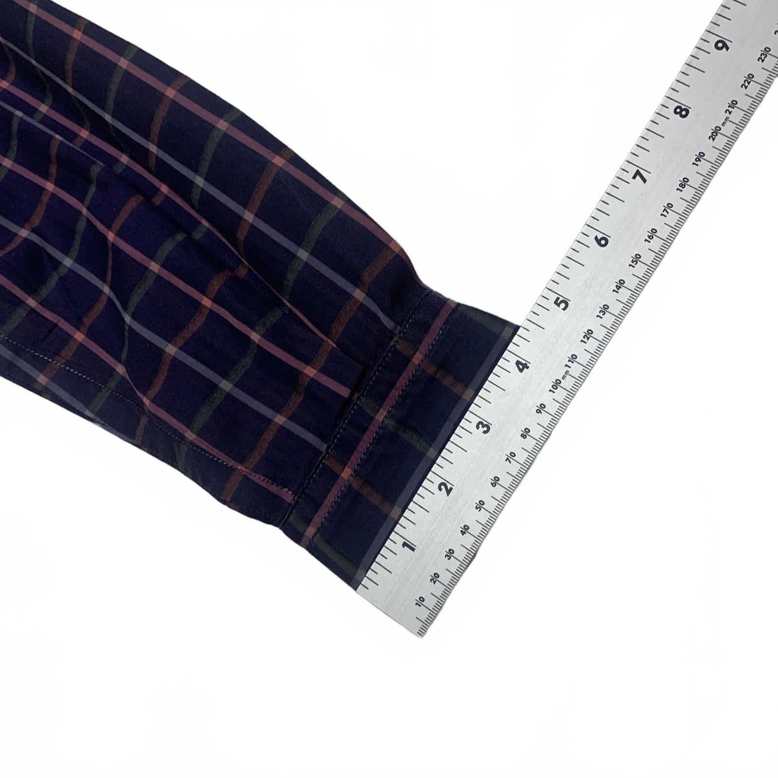 Borgo Ognissanti 28 Men's M Blue Plaid Button Shirt Multicolor Check