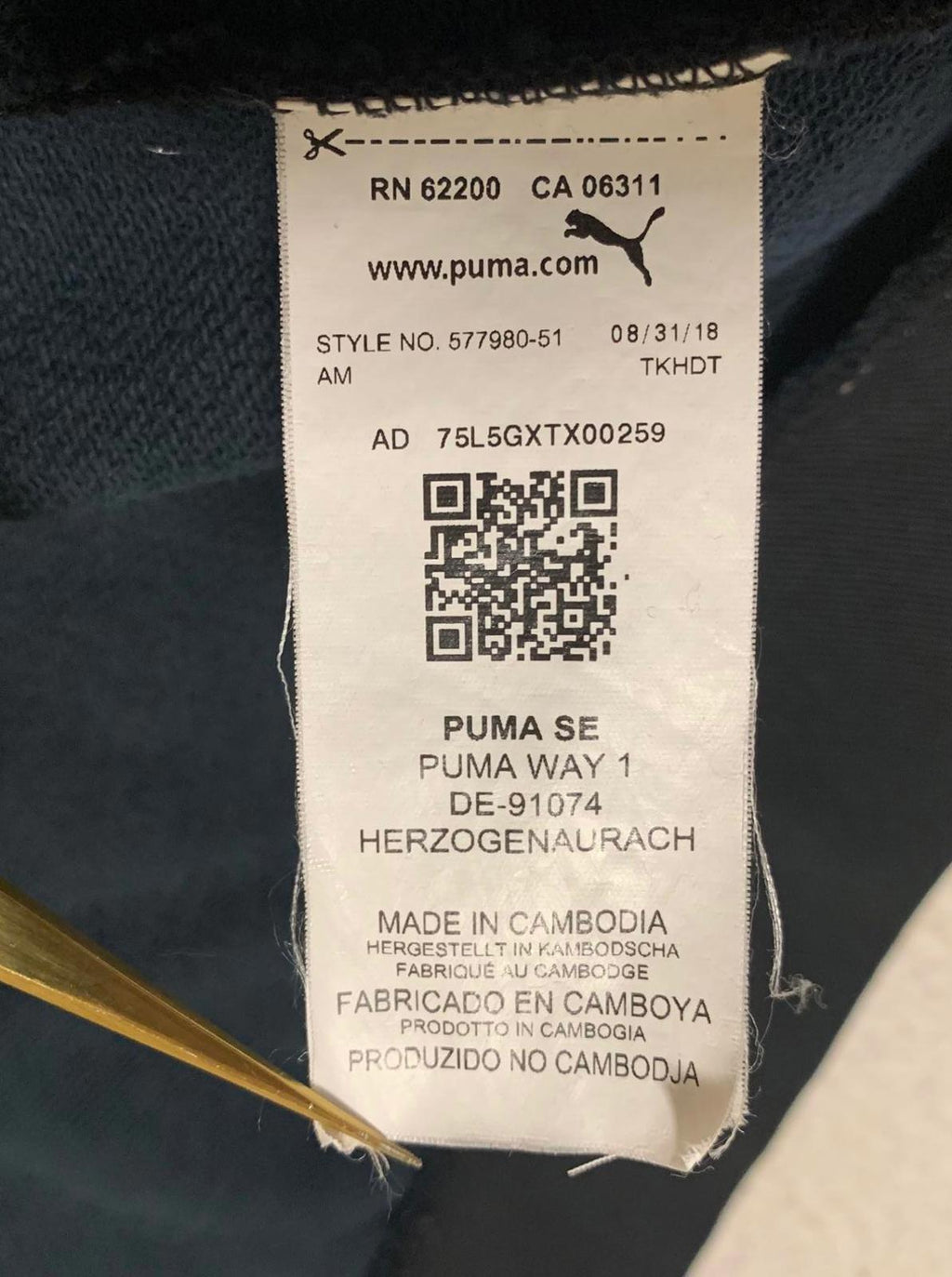 Chaqueta deportiva Puma para hombre, talla L, color negro y azul rey, con cremallera