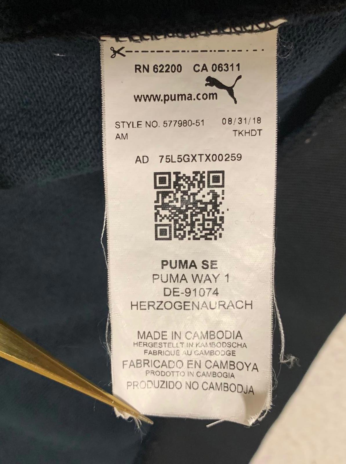 Chaqueta deportiva Puma para hombre, talla L, color negro y azul rey, con cremallera