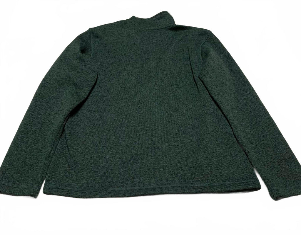 Suéter polar con cremallera de un cuarto verde oscuro mediano de Eddie Bauer para hombre