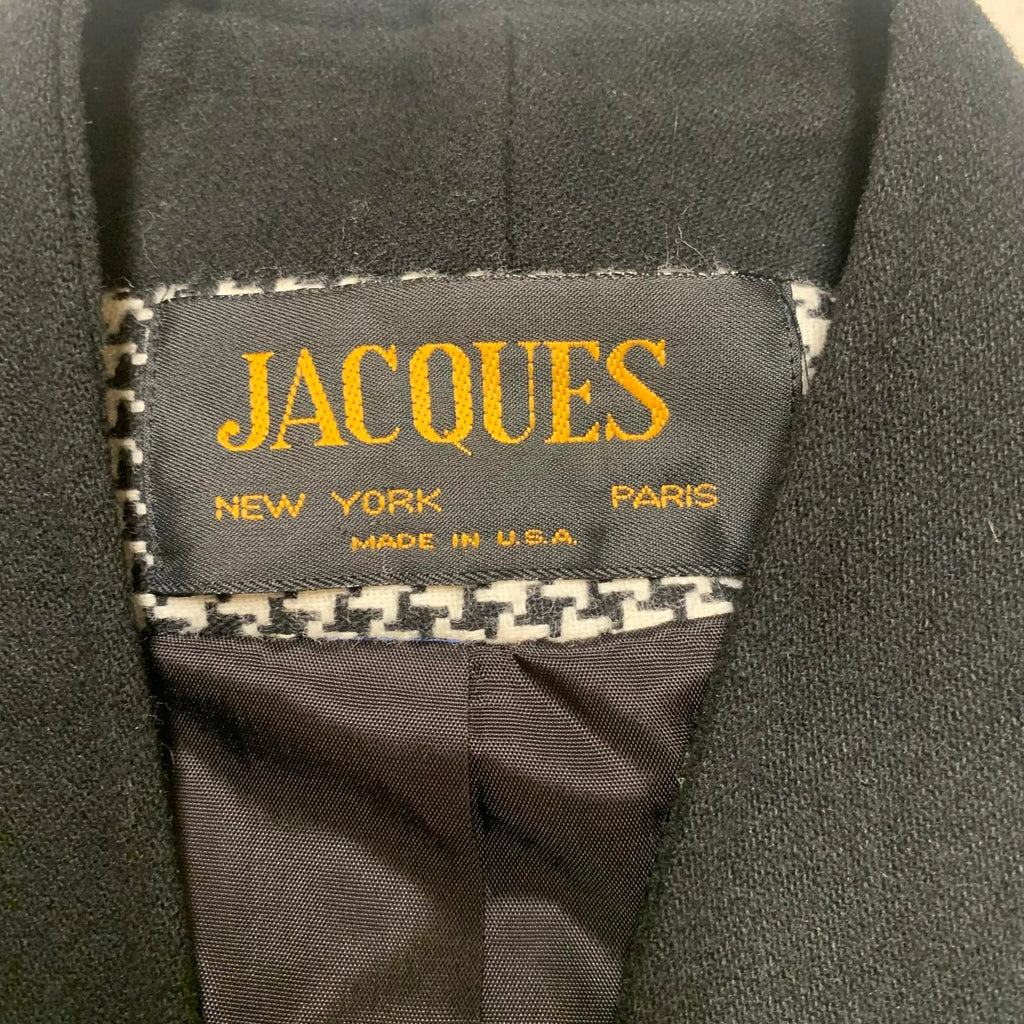 Chaqueta blazer de carrera Jacques New York Paris para mujer, talla 14 1/2, de lana, años 80, EE. UU.