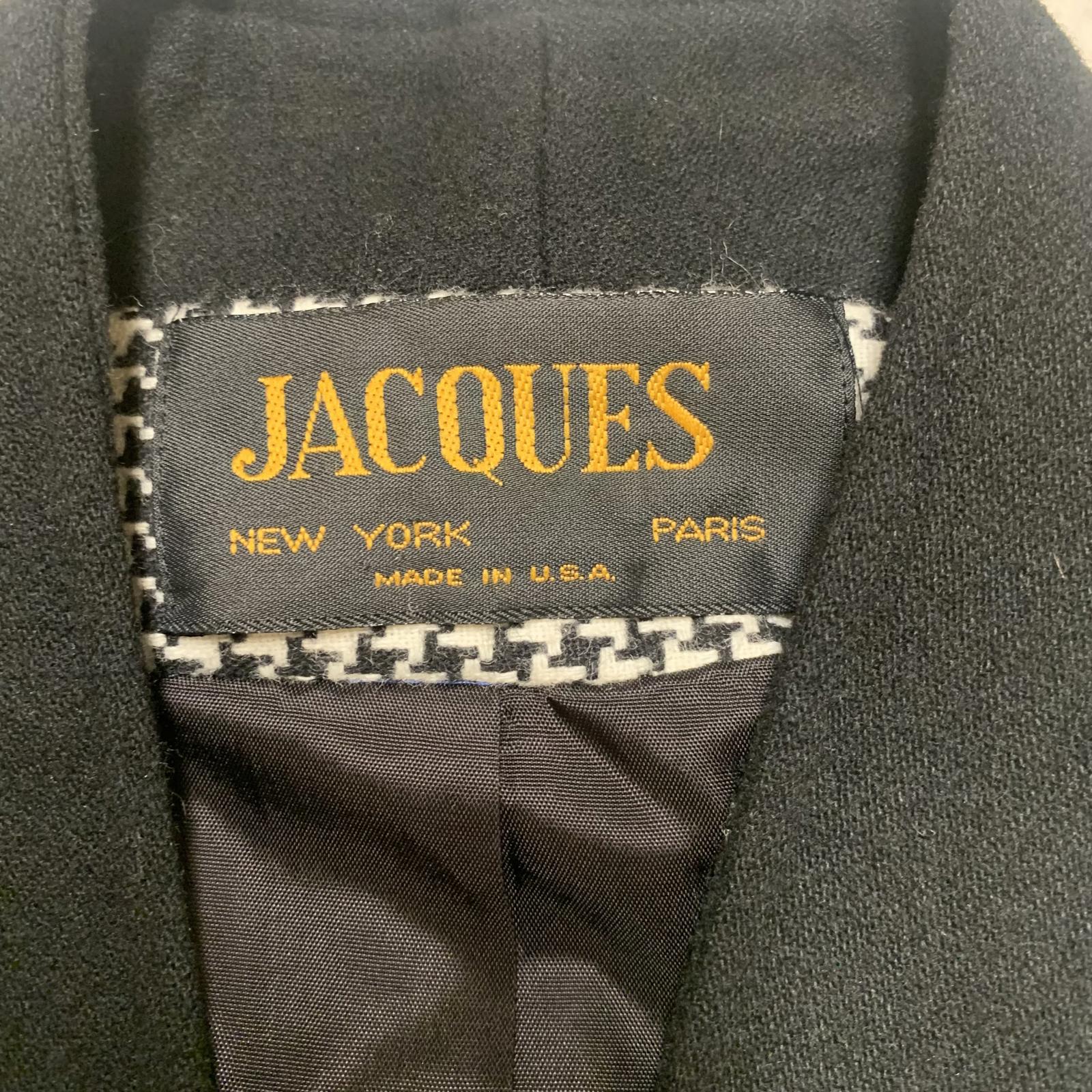 Chaqueta blazer de carrera Jacques New York Paris para mujer, talla 14 1/2, de lana, años 80, EE. UU.