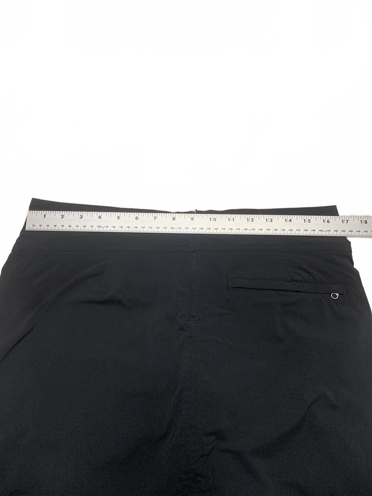 Falda pantalón negra con pantalones cortos Royal Robbin's para mujer, talla 10, nailon, ancho 33,5"