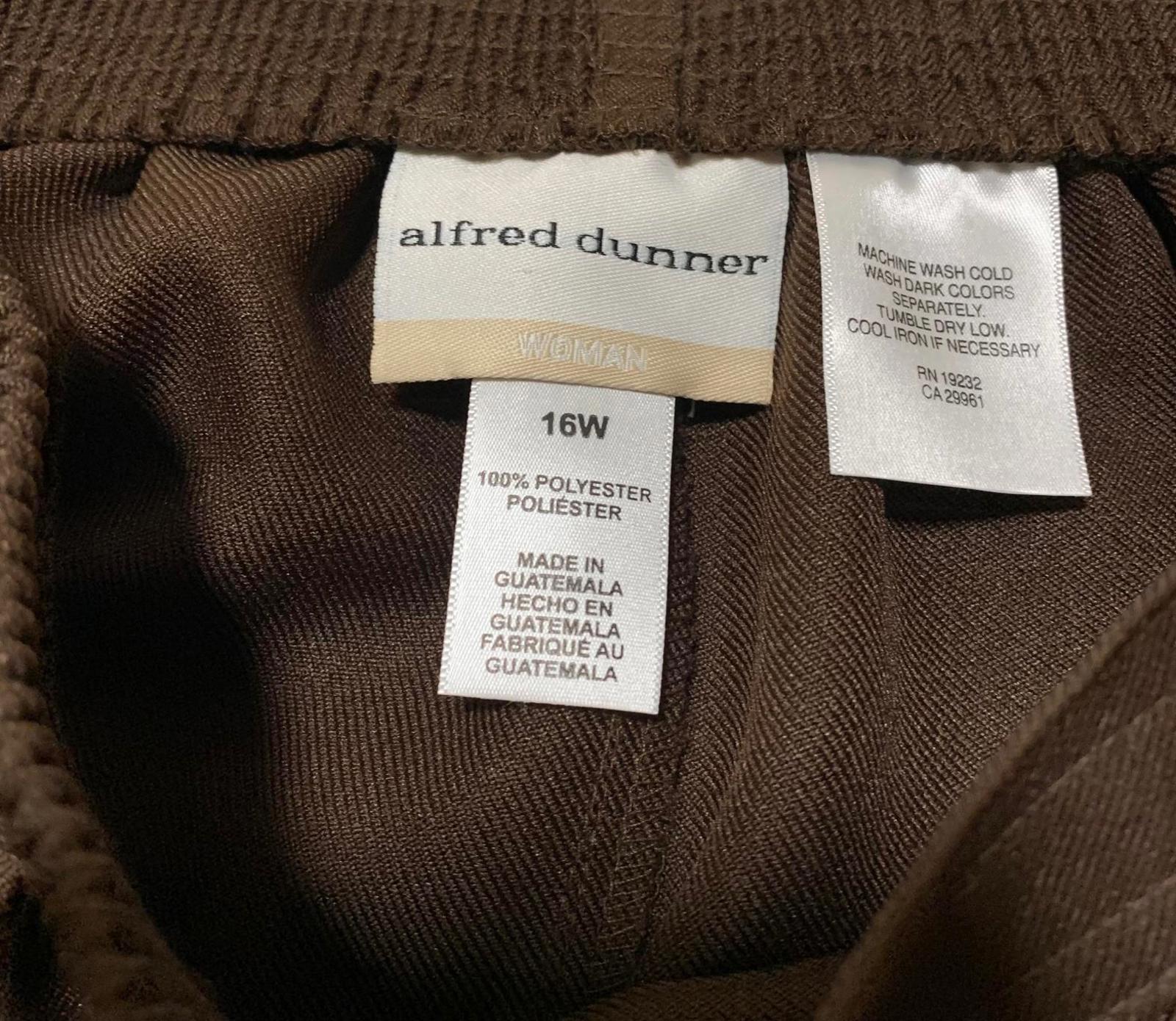 Falda vintage Alfred Dunner Y2K de poliéster marrón ancho para mujer, talla 16, con 2 bolsillos