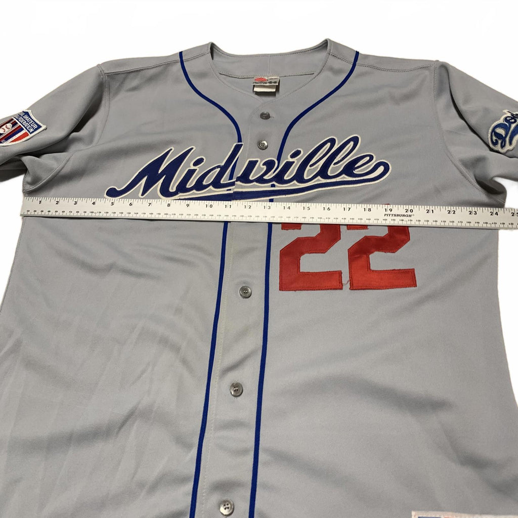 Camiseta de béisbol vintage de los años 80 y 90 de Rawlings Midville #22 de los Dodgers, para hombre, talla 44, gris