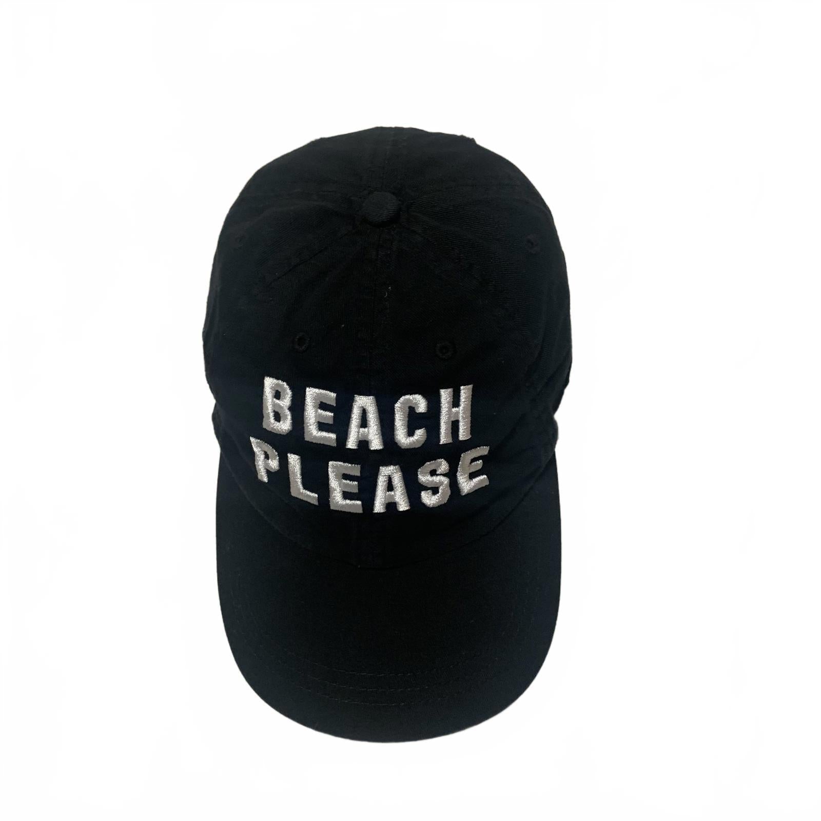 Gorra de béisbol rosa para mujer, talla única, negra, con bordado Beach Please