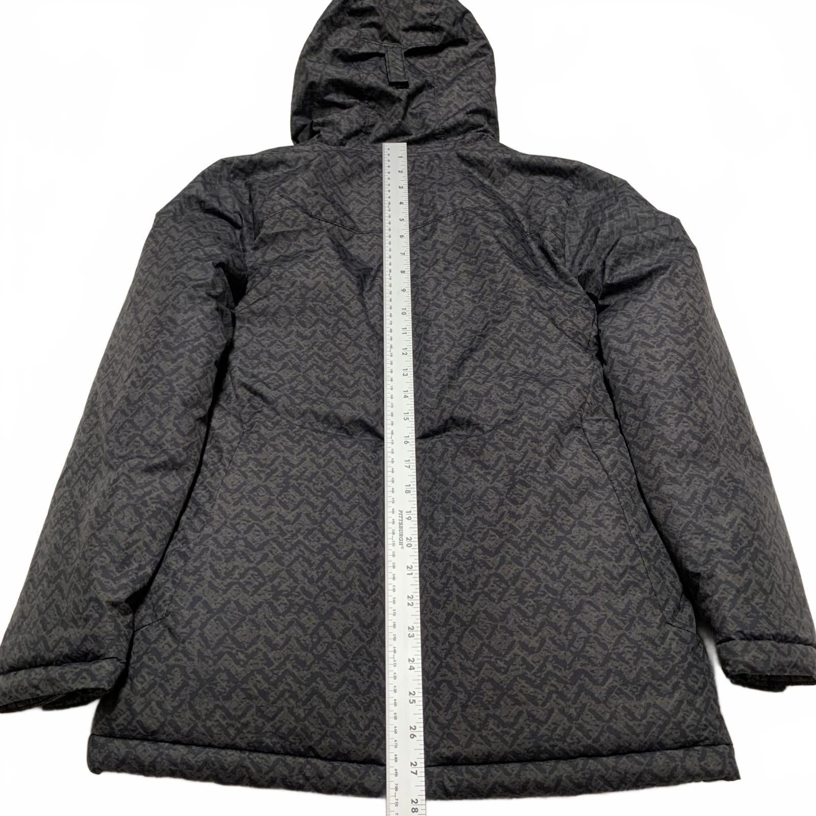 Chaqueta aislante con capucha y color negro y naranja de Columbia, talla grande para hombre