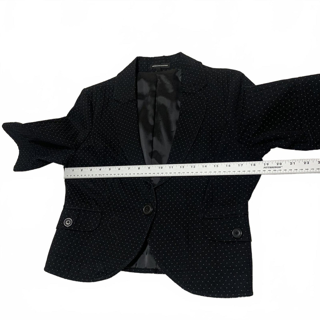 Express Design Studio Women's Size 12 Black White Polka Dots Blazer Satin Lining