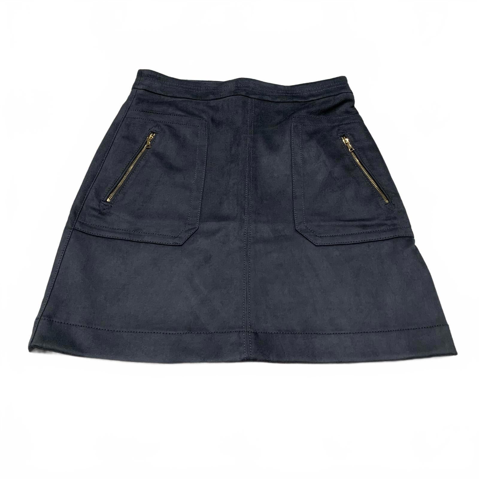 LOFT Petite Talla 00 Minifalda de gamuza con bolsillos con cremallera Gris carbón W 26.5