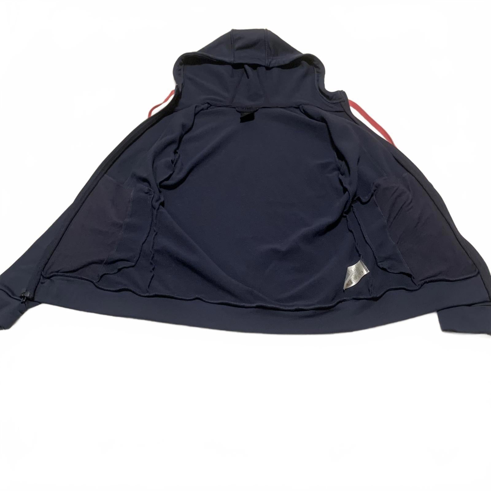 Sudadera con capucha y cremallera Adidas para mujer, talla S, azul marino, 3 rayas