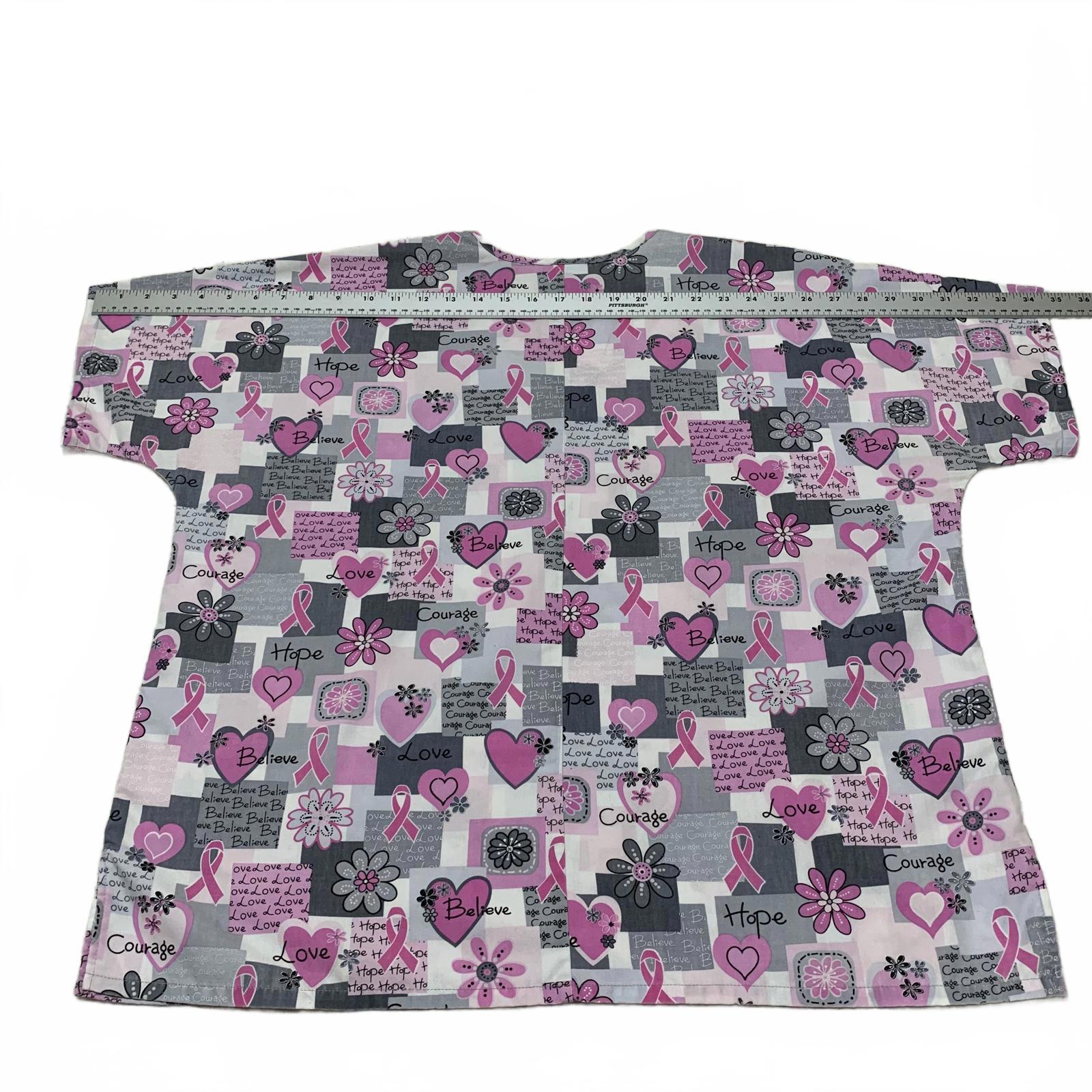 Uniforme médico básico de alta calidad para mujer, talla L/XL, lazo rosa, concienciación sobre el cáncer de mama
