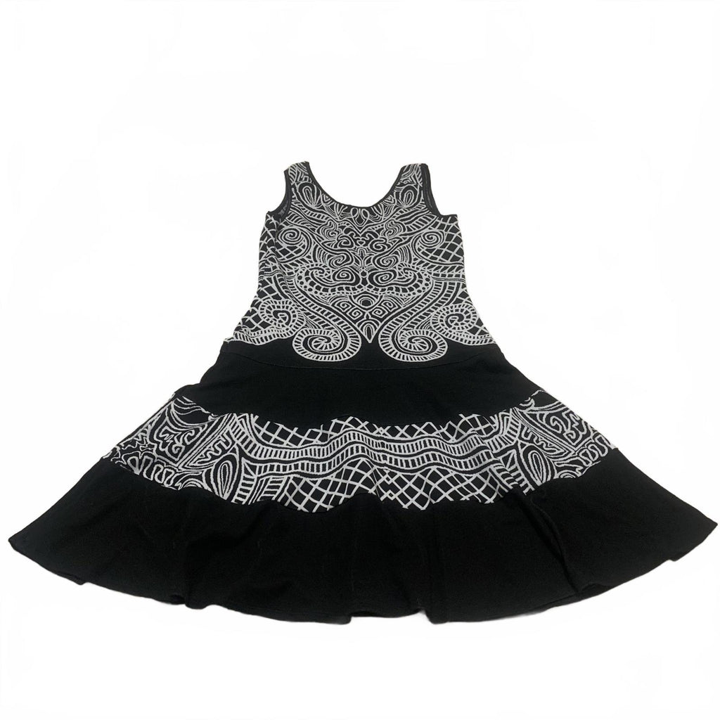 Vestido sin mangas estampado en blanco y negro de Frank Lyman para mujer, talla 8