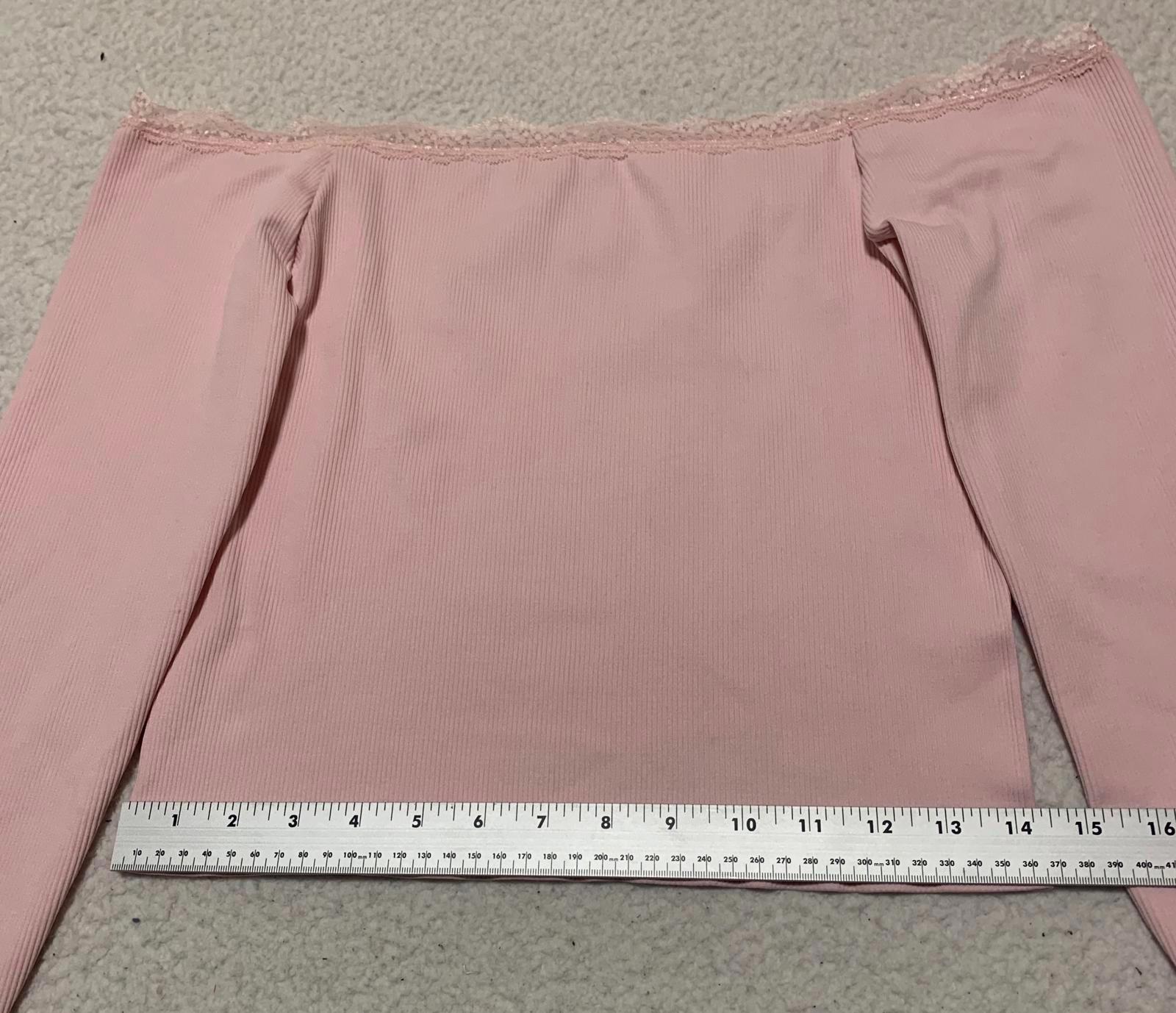 Top rosa de manga larga con hombros descubiertos para mujer, talla XL, de Charlotte Russe