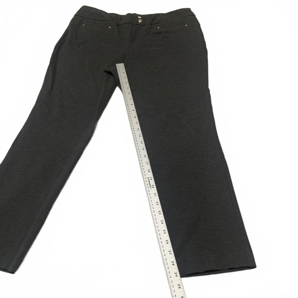 Pantalones casuales Rekucci para mujer, talla 18W, gris oscuro, ancho 40 x 29,5