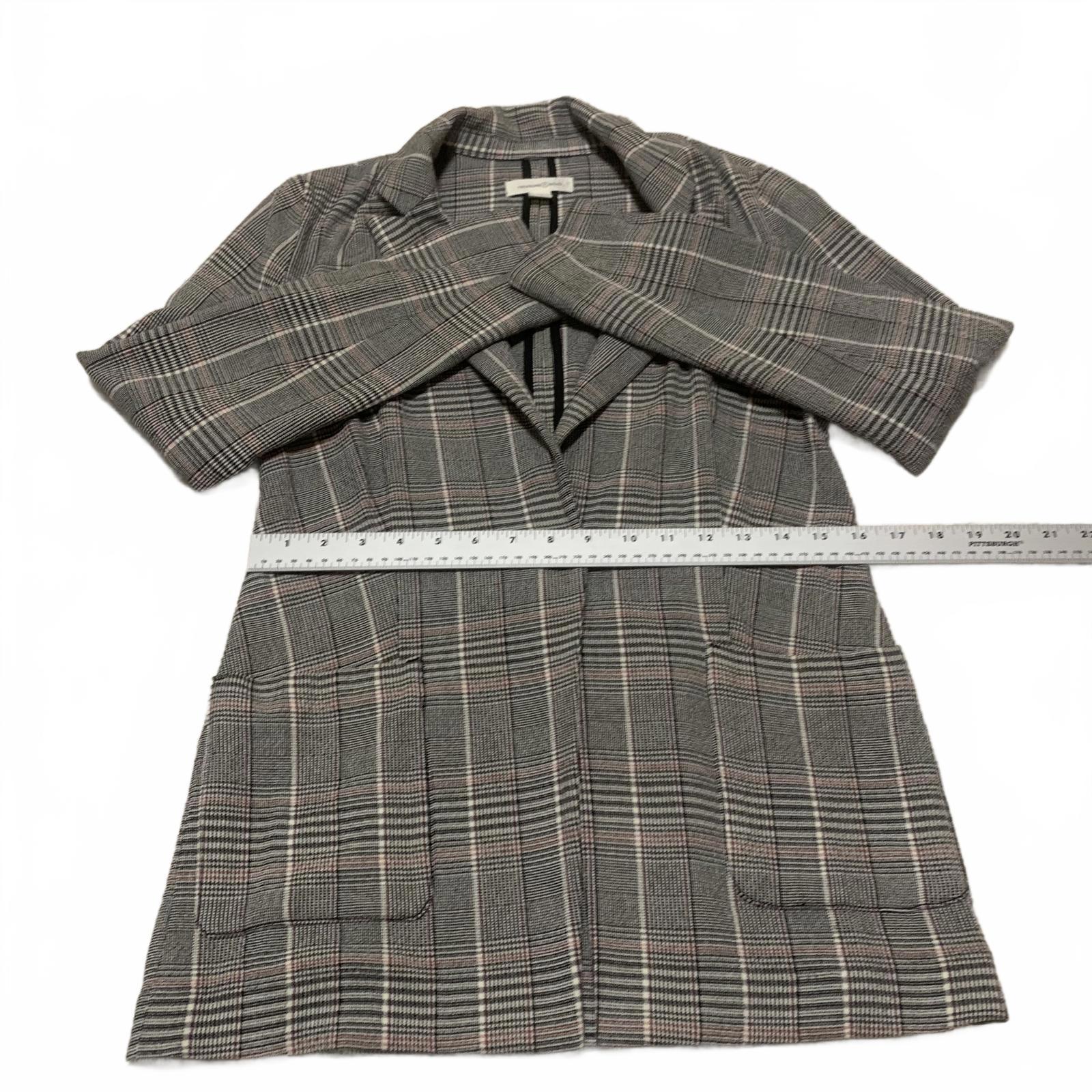 Chaqueta blazer a cuadros Treasure &amp; Bond para mujer, talla XS, negra, rosa y gris, elástica, con 1 botón