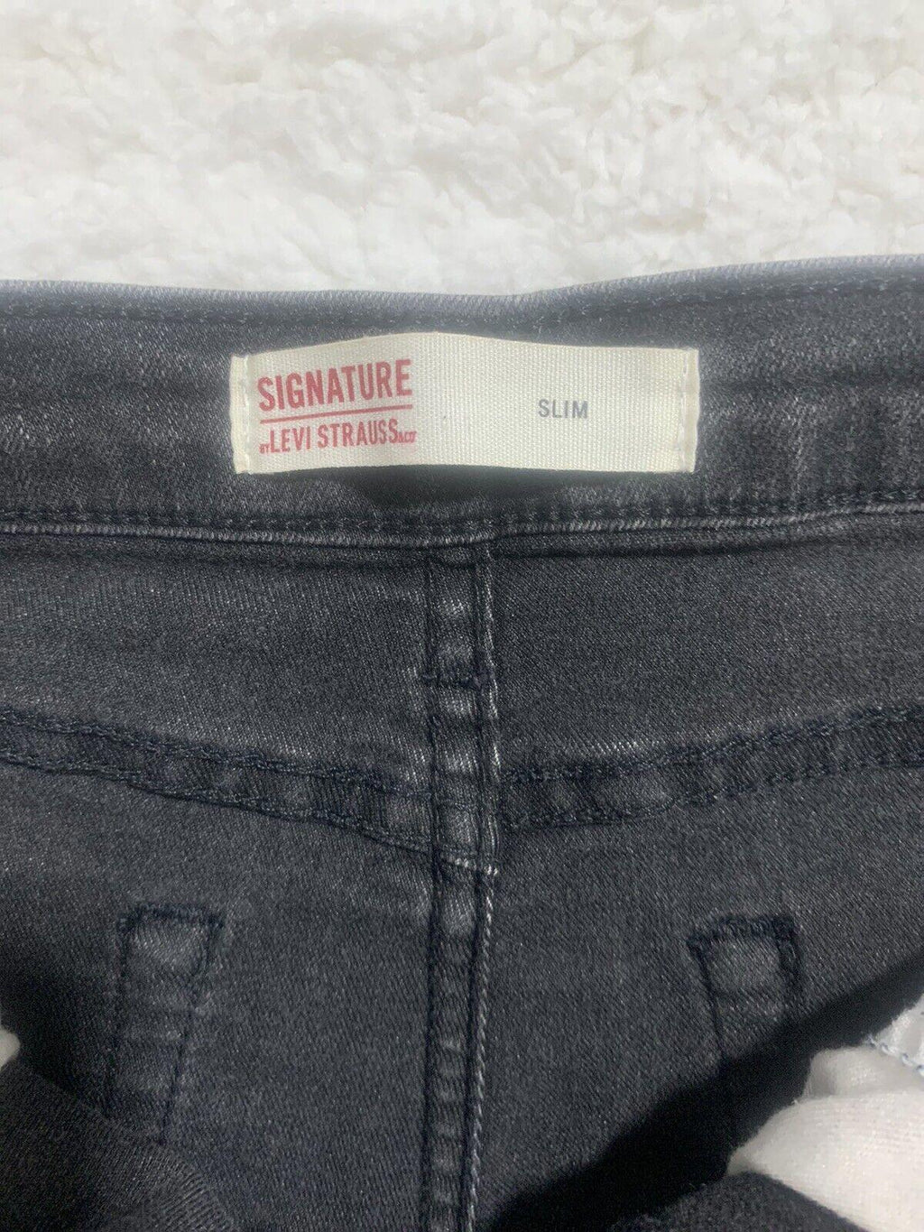 Levi Strauss Signature Boy 14R Vaqueros ajustados en gris carbón