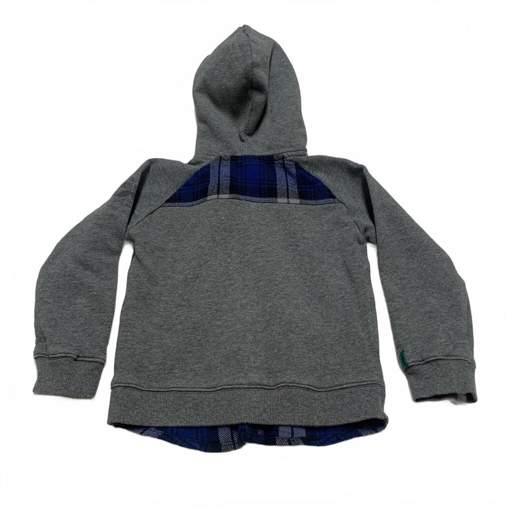 Camisa con capucha de franela azul gris Brums para niños, talla 5, algodón