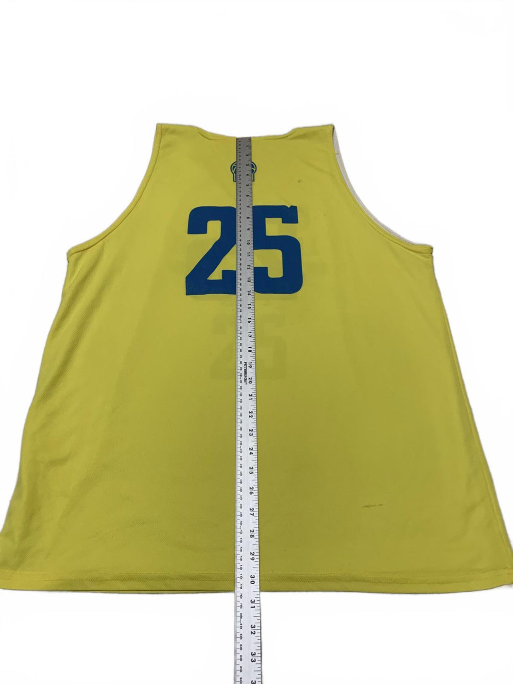 Camiseta sin mangas reversible amarilla y blanca grande para hombre de BasketBall City, número 25