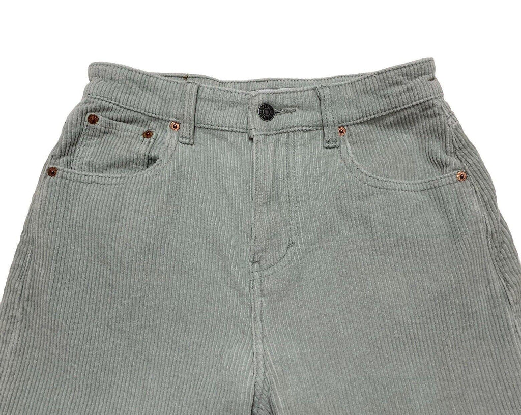 Pantalones de pana Motel para mujer, talla XS, verde menta, pierna ancha, ligeros