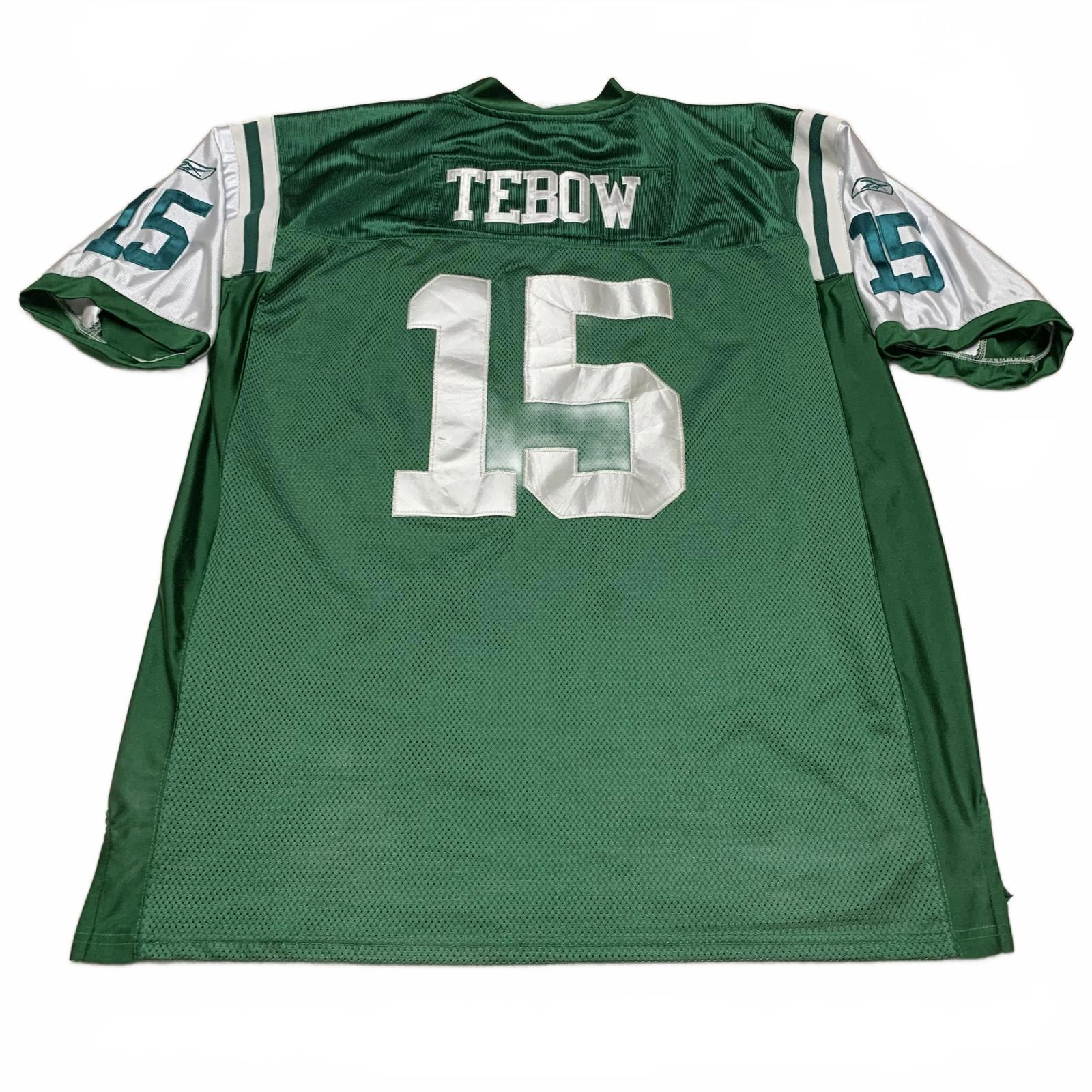 Camiseta vintage Reebok NFL New York Jets Tim Tebow #15 talla 56 verde para usar en el campo