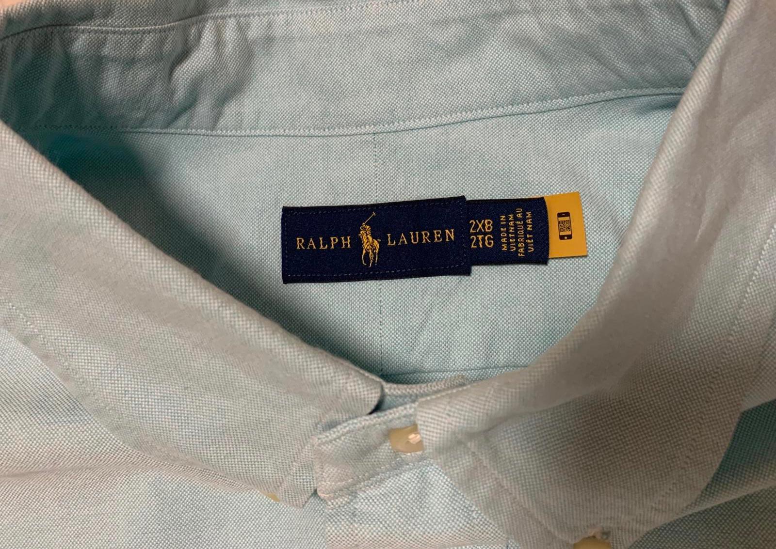 Ralph Lauren Men's 2XB Light Teal Short Sleeve Button Shirt