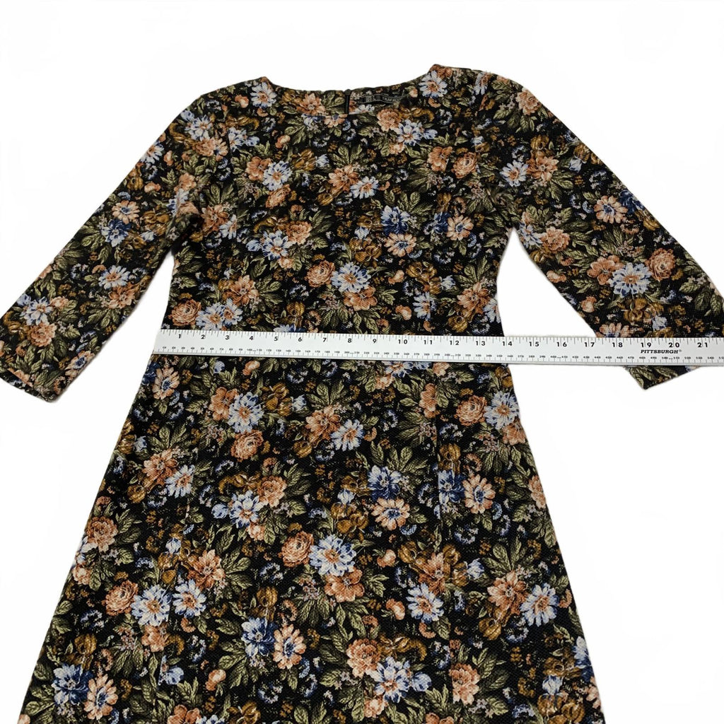 Vestido floral Zara Trafaluc para mujer, talla S, manga larga, estilo retro Y2K