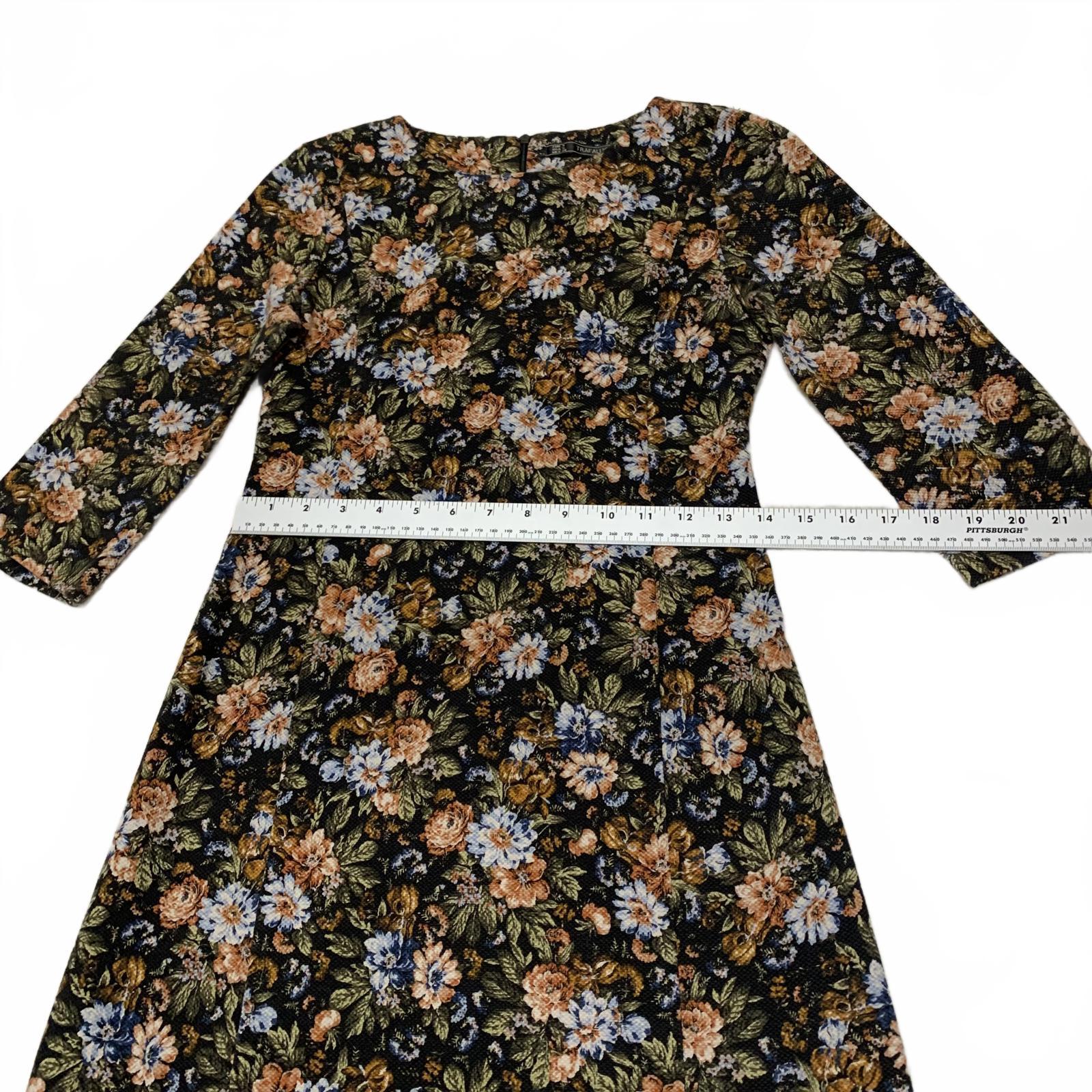 Vestido floral Zara Trafaluc para mujer, talla S, manga larga, estilo retro Y2K