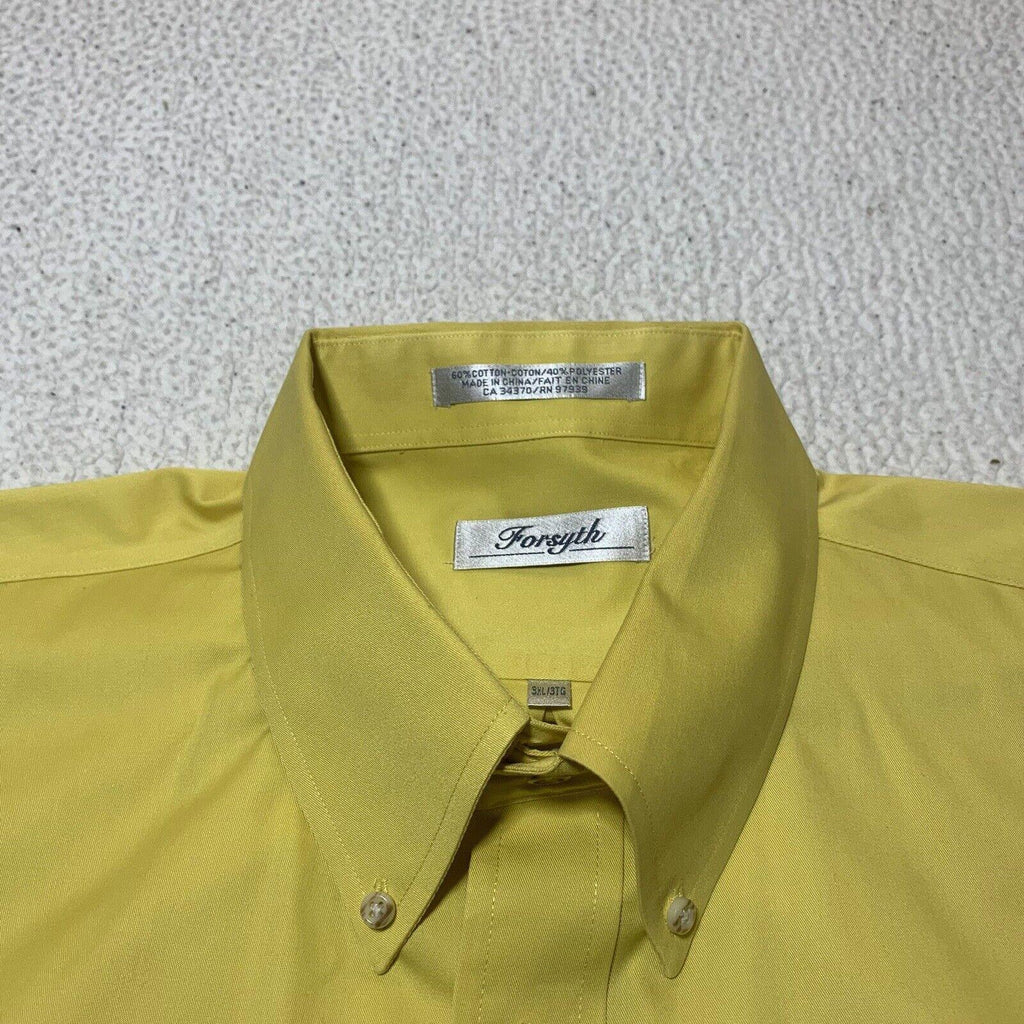 Camisa Forsyth para hombre, talla 3XL, manga corta, botones, amarillo canario