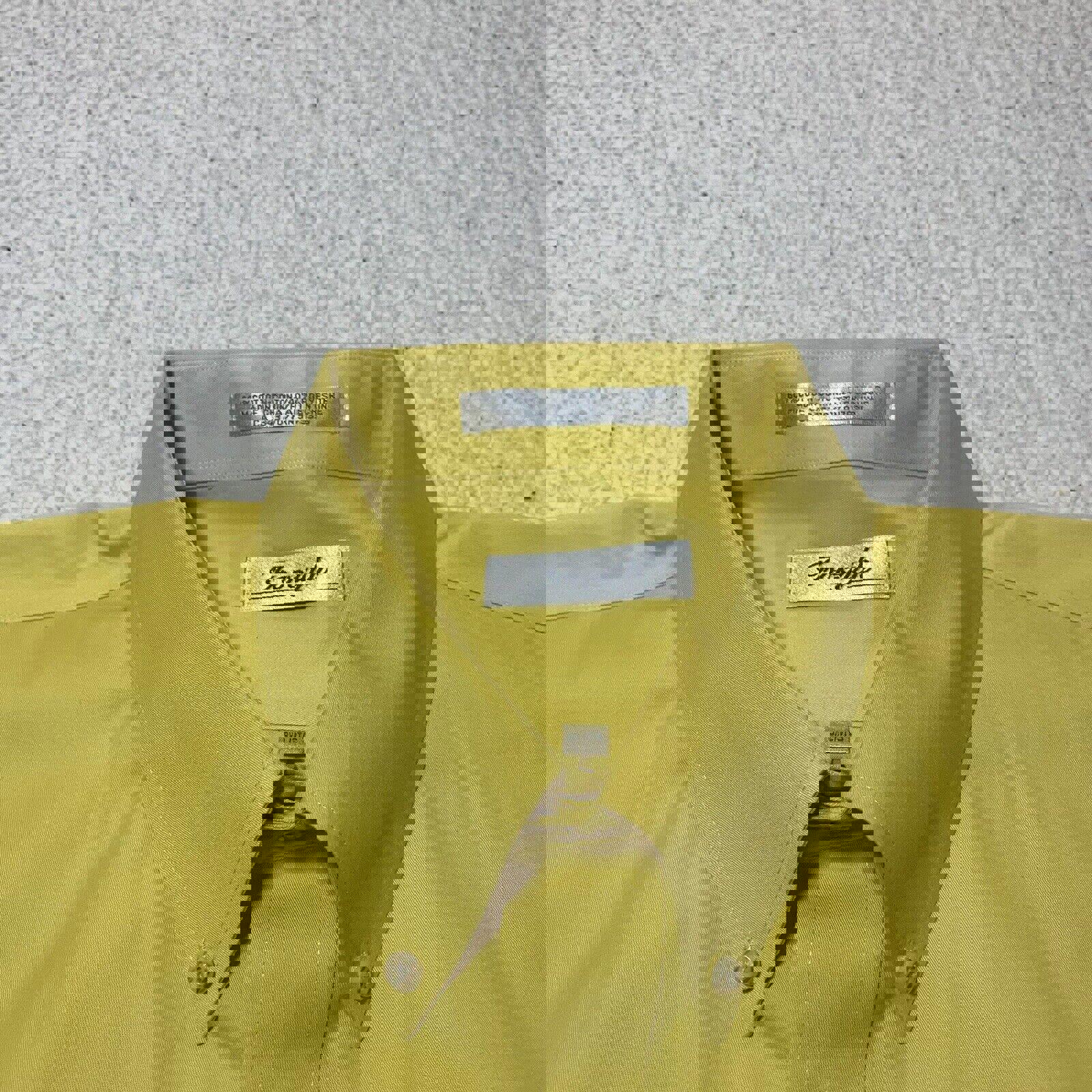 Camisa Forsyth para hombre, talla 3XL, manga corta, botones, amarillo canario