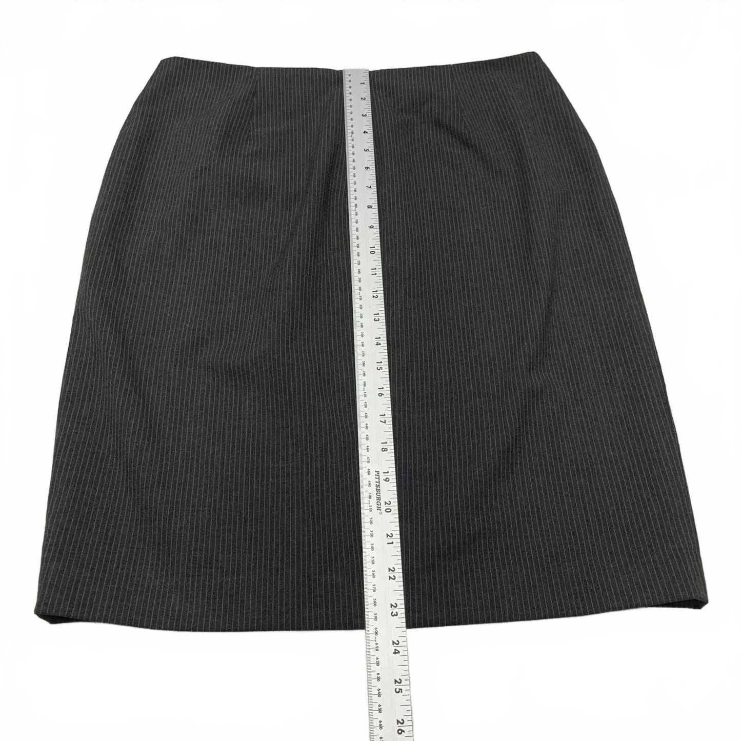 Vintage Marc New York Marc Andrew Womens Sz 12 Gray Pinstriped Skirt Side Slit