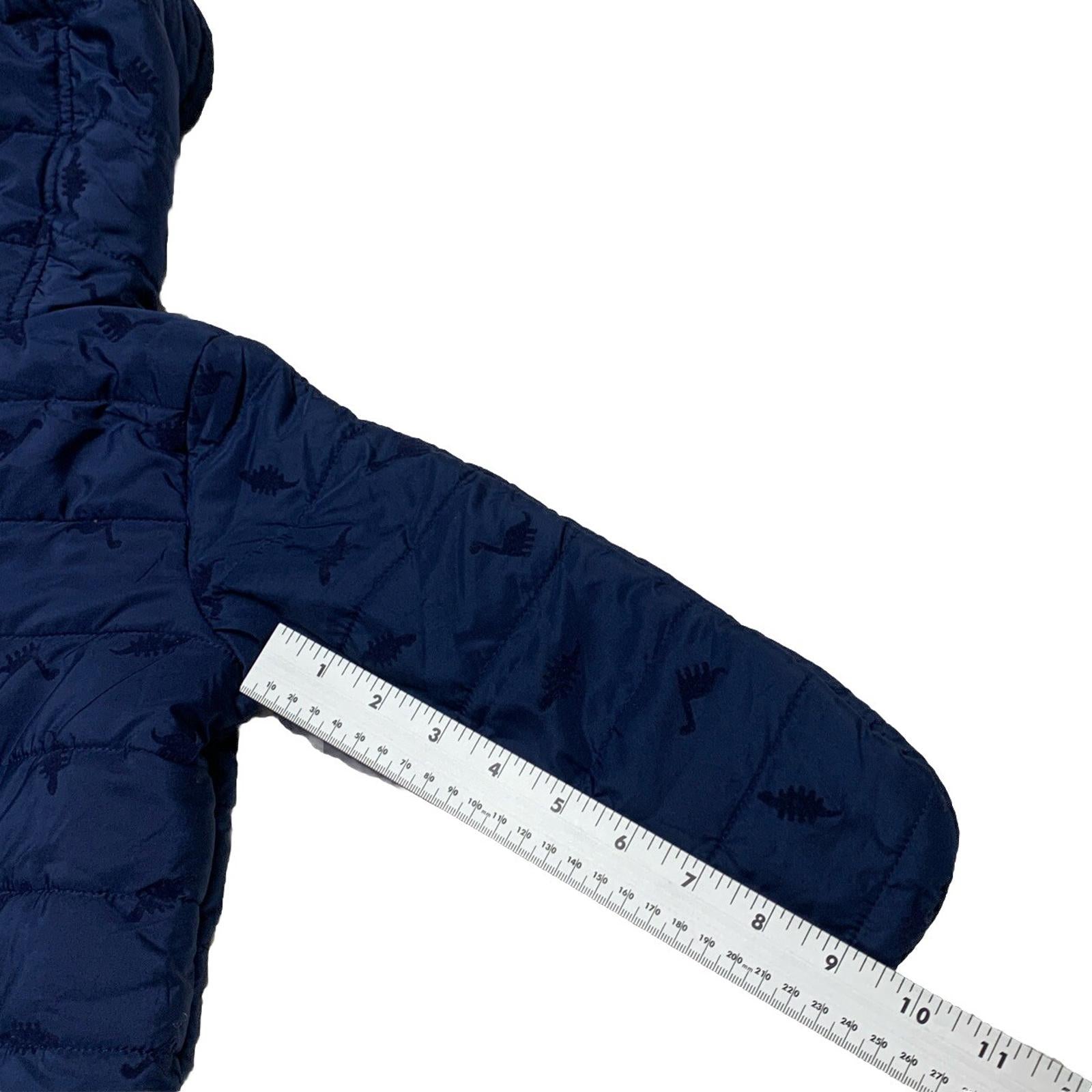 First Impressions Baby Boy Size 6-9M Navy Blue Snow Suit Coat Dinosaur Print