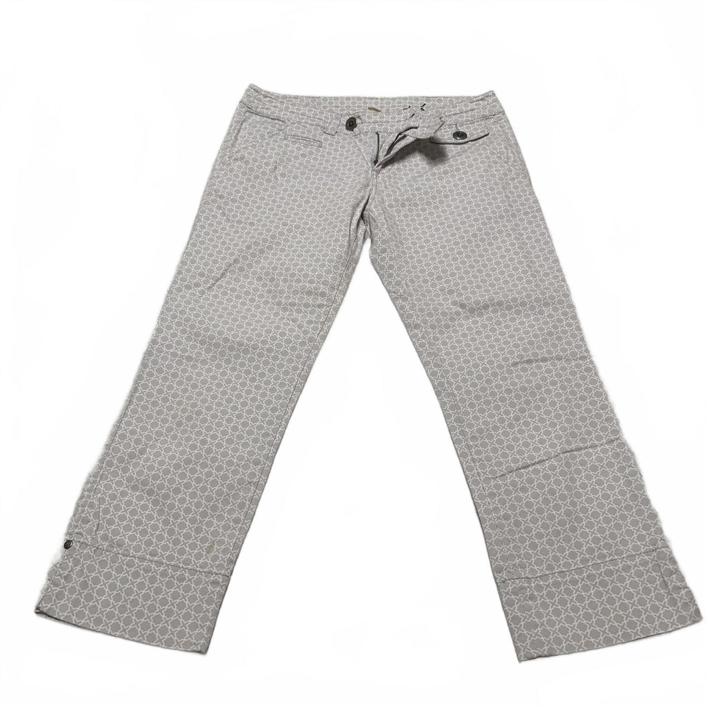 Pantalones capri Idra con diseño geométrico estampado gris, talla 4 para mujer