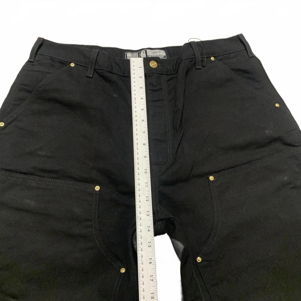 Pantalones Carhartt para hombre, talla 38x32, negros, holgados, con doble rodilla, para trabajo, EE. UU.